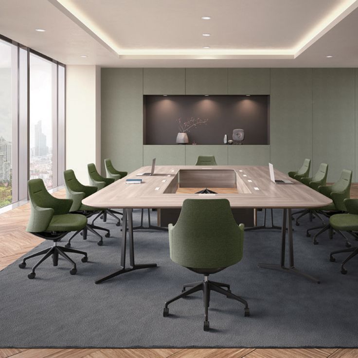 Modern Corporate Meeting Room with Integrated Video Conferencing Array #38